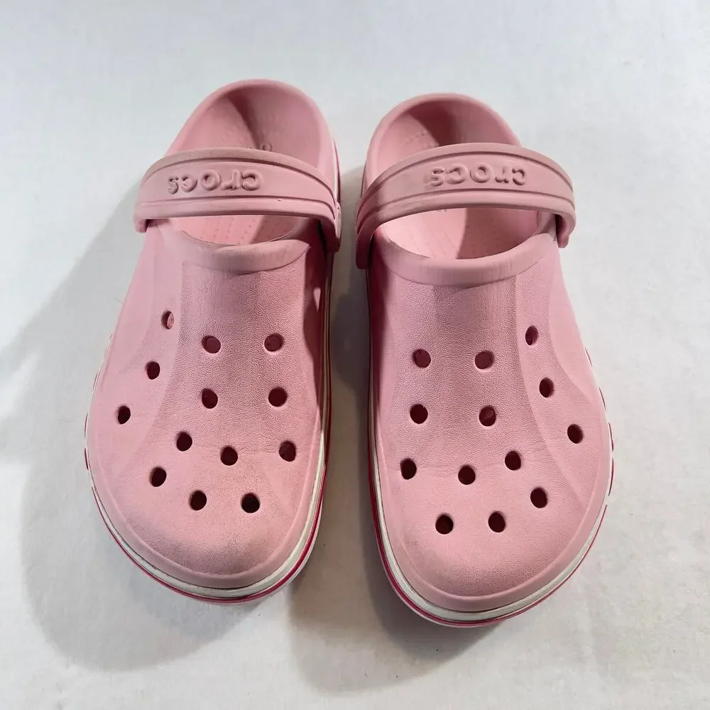 Crocs Bayaband Girl's Big Kids Size J3 (See Notes) Light Pink Large Side Logos